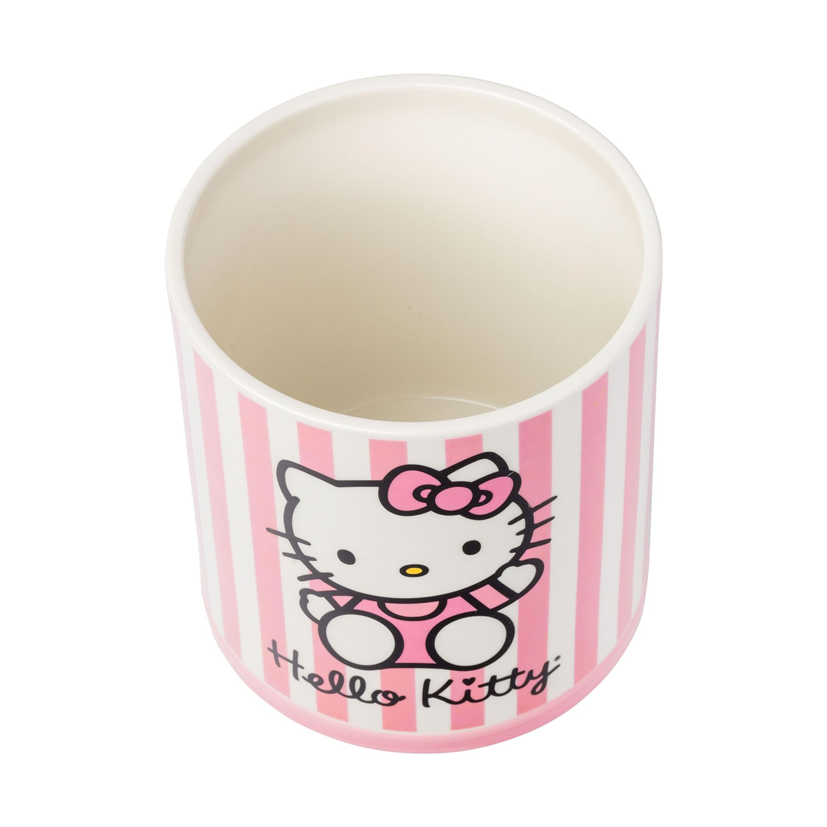 Hello Kitty Pink Stripe Ceramic Storage Jar Home Goods Silver Buffalo   