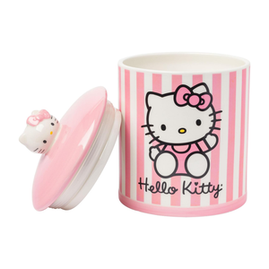 Hello Kitty Pink Stripe Ceramic Storage Jar Home Goods Silver Buffalo   