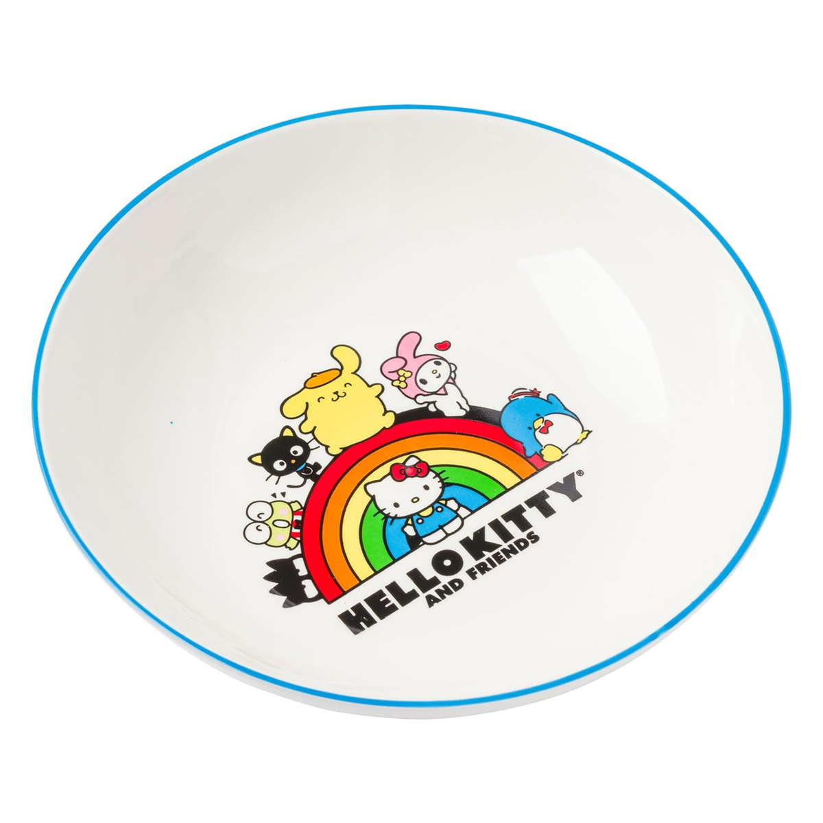 Hello Kitty and Friends Ceramic Dinner Bowl (Rainbow Parade) Home Goods Silver Buffalo   