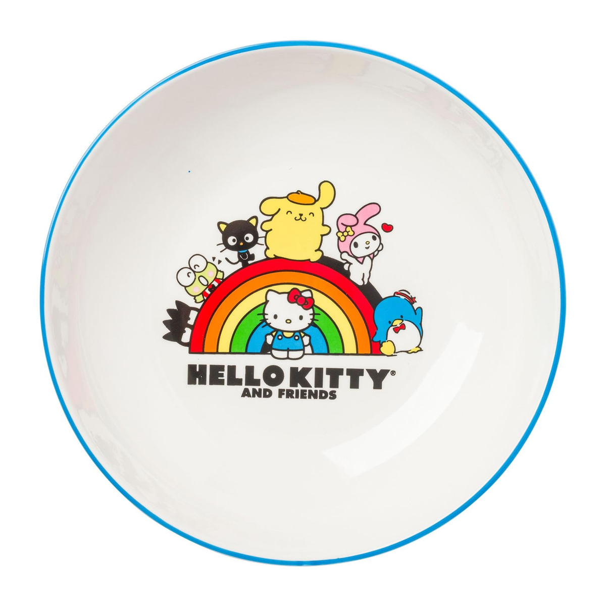 Hello Kitty and Friends Ceramic Dinner Bowl (Rainbow Parade) Home Goods Silver Buffalo   