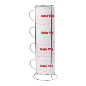 Hello Kitty Expressions 5-Piece Ceramic Mug Stack Home Goods Silver Buffalo   