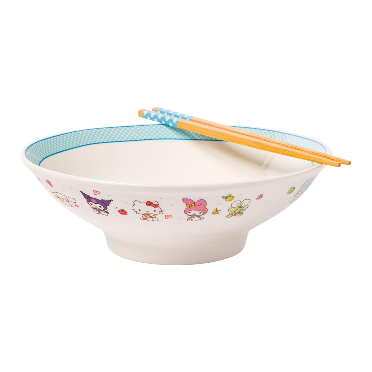 Hello Kitty and Friends Ceramic Noodle Bowl and Chopstick Set (Lunch Friends) Home Goods Silver Buffalo   