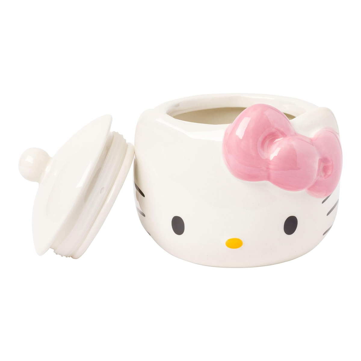 Hello Kitty Pink Bow Ceramic Storage Jar Home Goods Silver Buffalo   