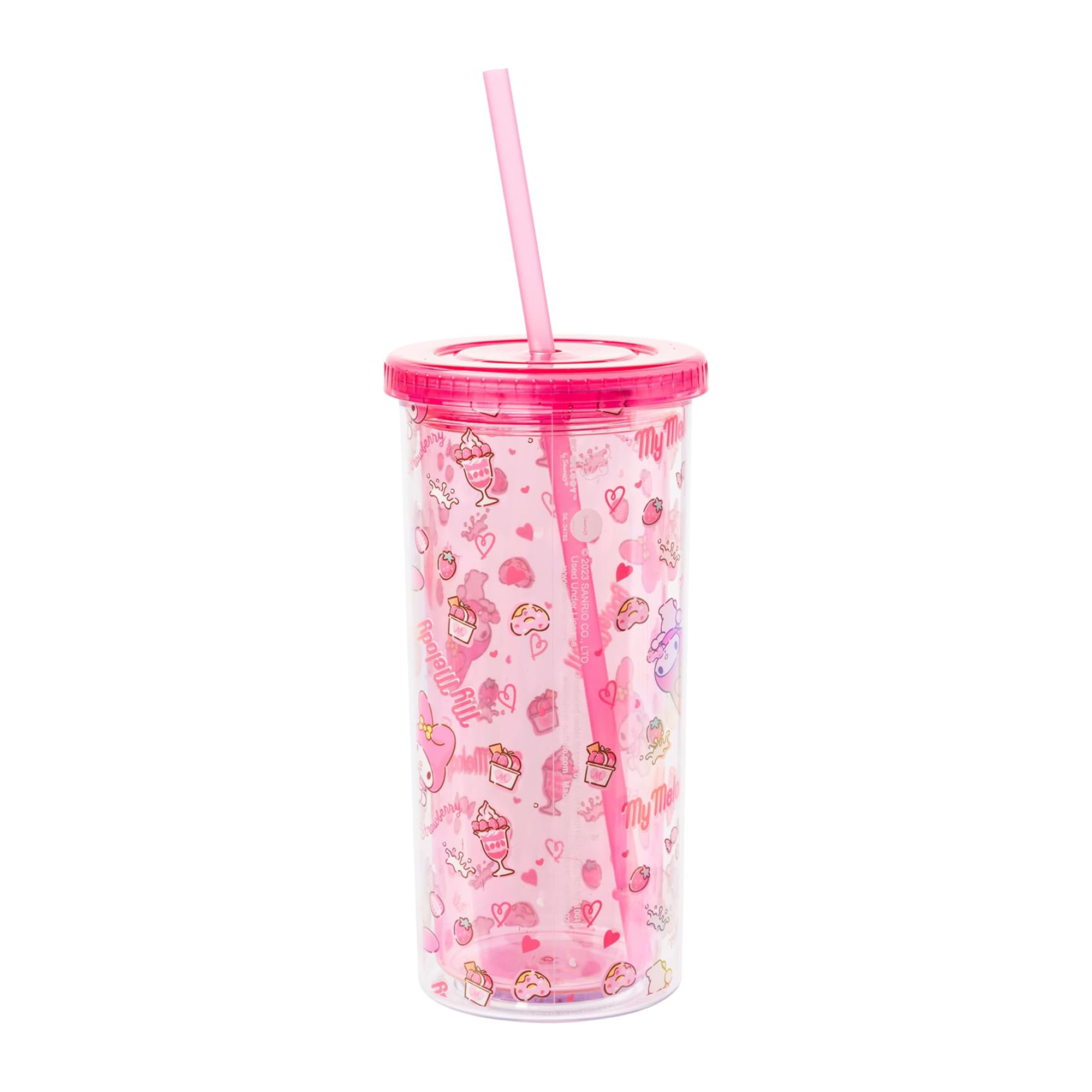 My Melody 20oz Strawberry Travel Tumbler Home Goods Silver Buffalo   