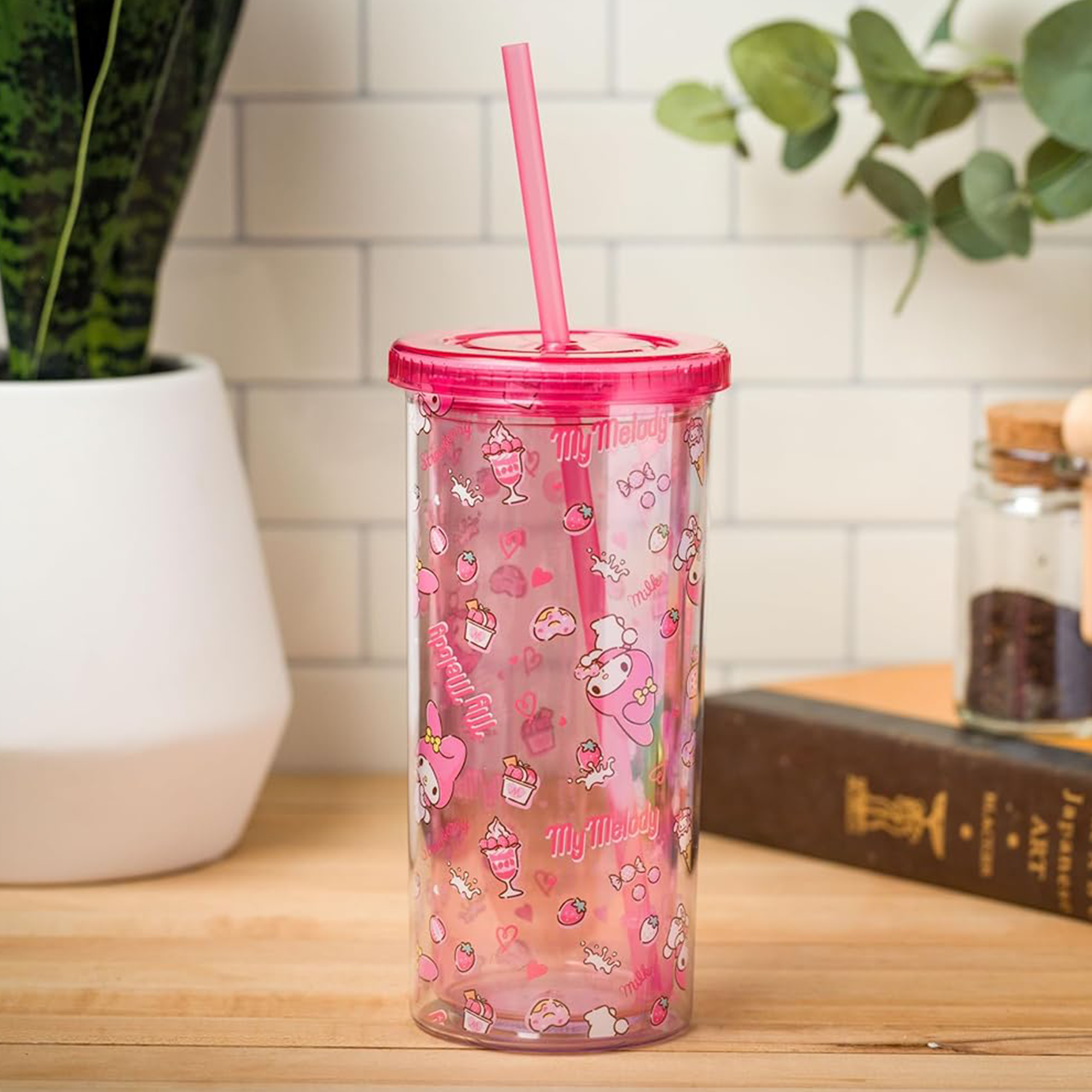 My Melody 20oz Strawberry Travel Tumbler Home Goods Silver Buffalo   