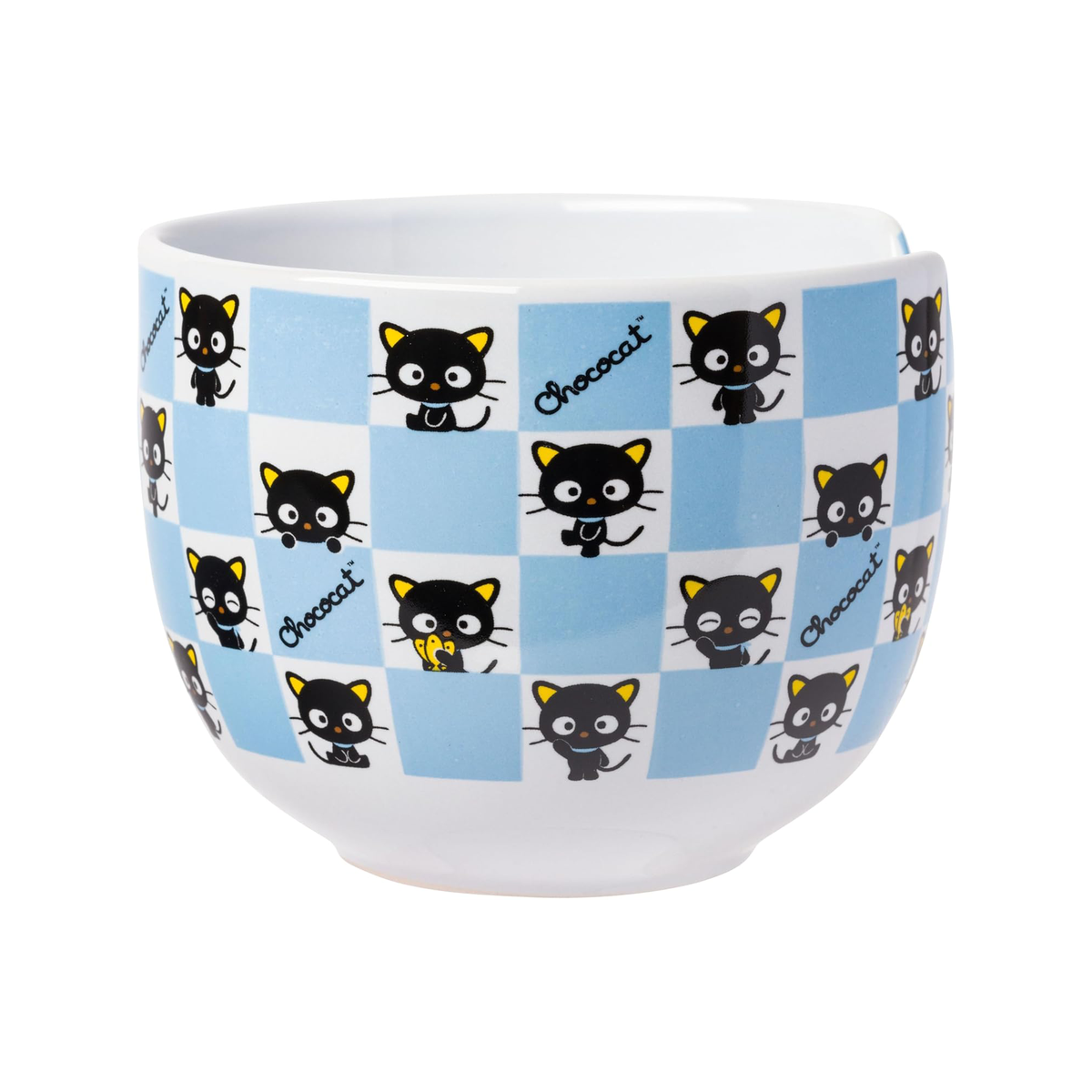 Chococat Ceramic Ramen Bowl and Chopstick Set (Checkered) Home Goods Silver Buffalo   