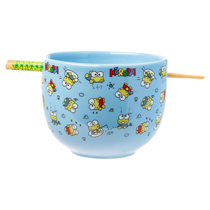 Keroppi Ceramic Ramen Bowl and Chopstick Set (Poses) Home Goods Silver Buffalo   