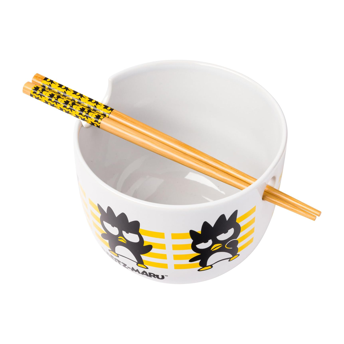 Badtz-maru Ceramic Ramen Bowl and Chopstick Set (Stripes) Home Goods Silver Buffalo   