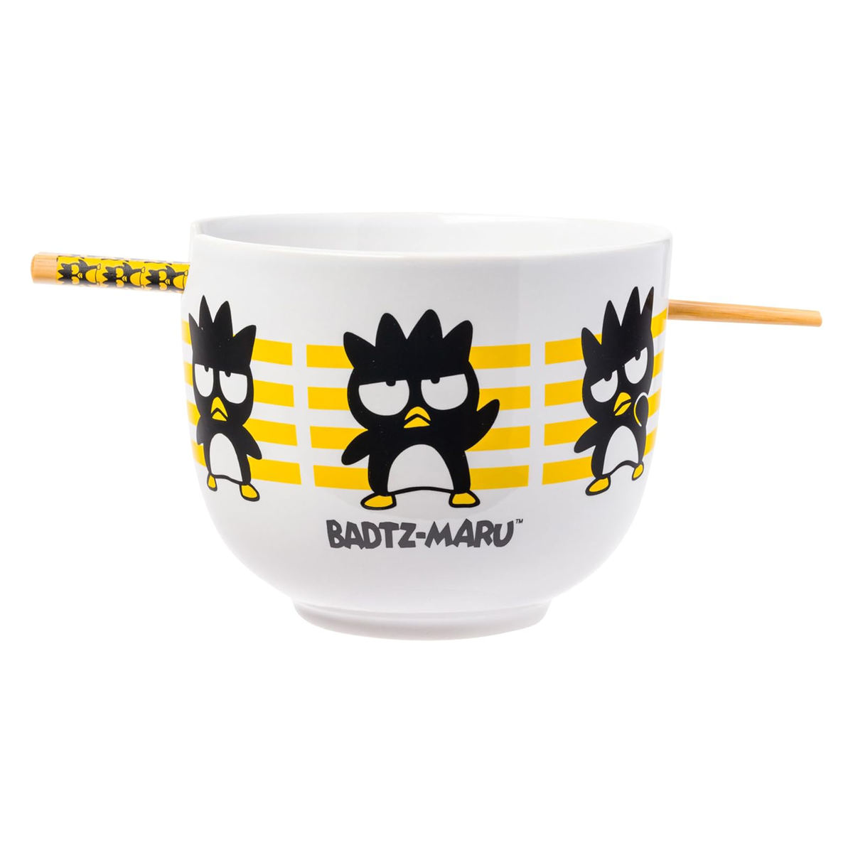 Badtz-maru Ceramic Ramen Bowl and Chopstick Set (Stripes) Home Goods Silver Buffalo   