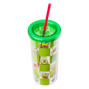 Keroppi 20oz Apples Travel Tumbler Home Goods Silver Buffalo   