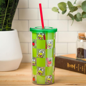 Keroppi 20oz Apples Travel Tumbler Home Goods Silver Buffalo   