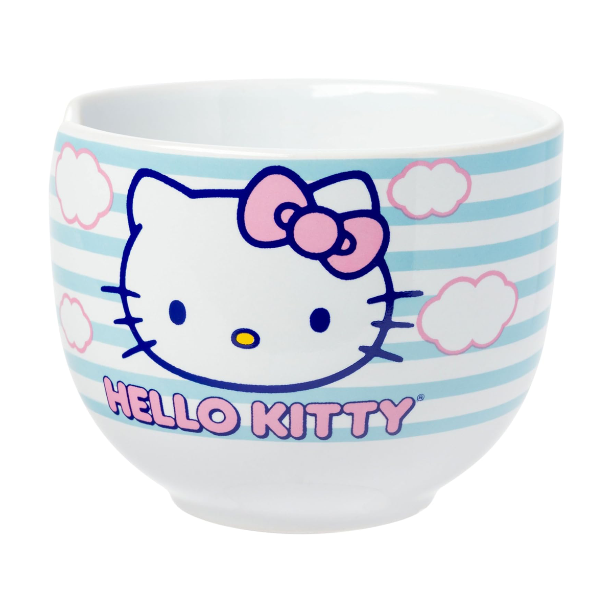 Hello Kitty Ceramic Ramen Bowl and Chopstick Set (Clouds) Home Goods Silver Buffalo   