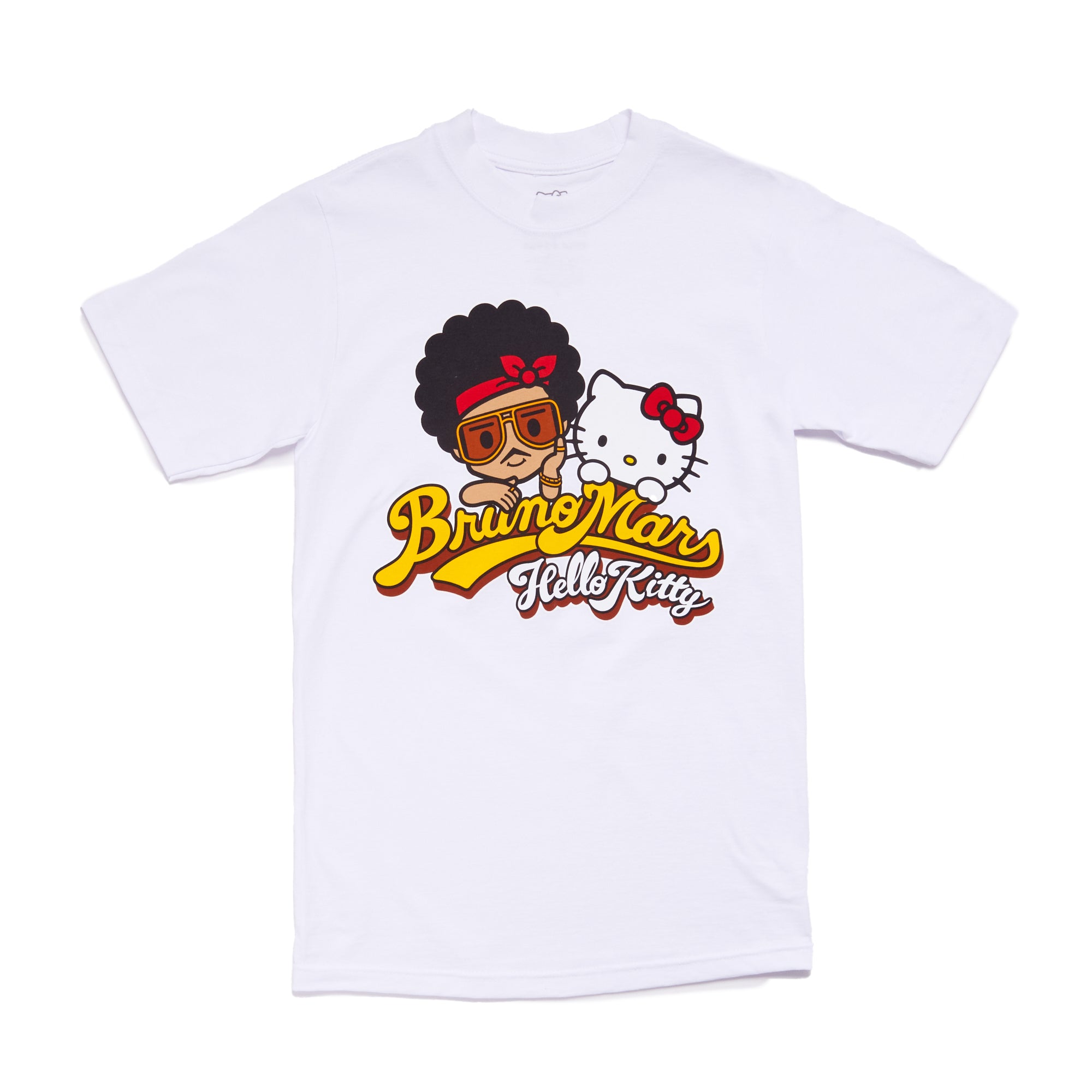 Hello Kitty x Bruno Mars Logo Script White Tee Apparel Banbury Capital