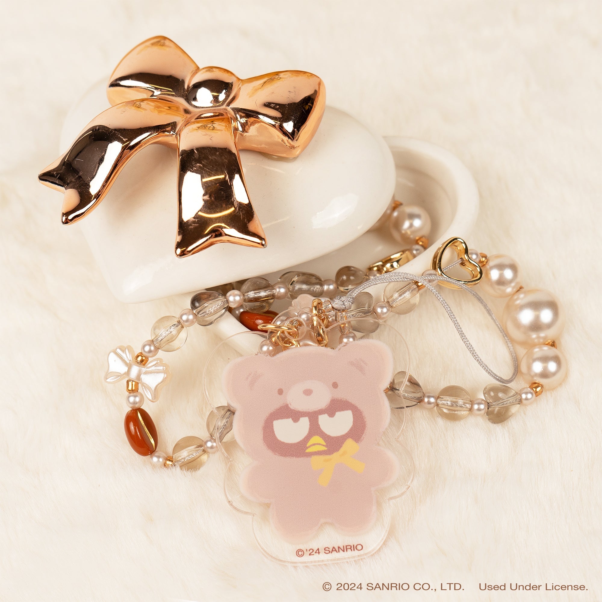 Badtz-maru Latte Bear Beaded Charm Mobile Phone Wrist Strap Accessory Hamee.com - Hamee US   