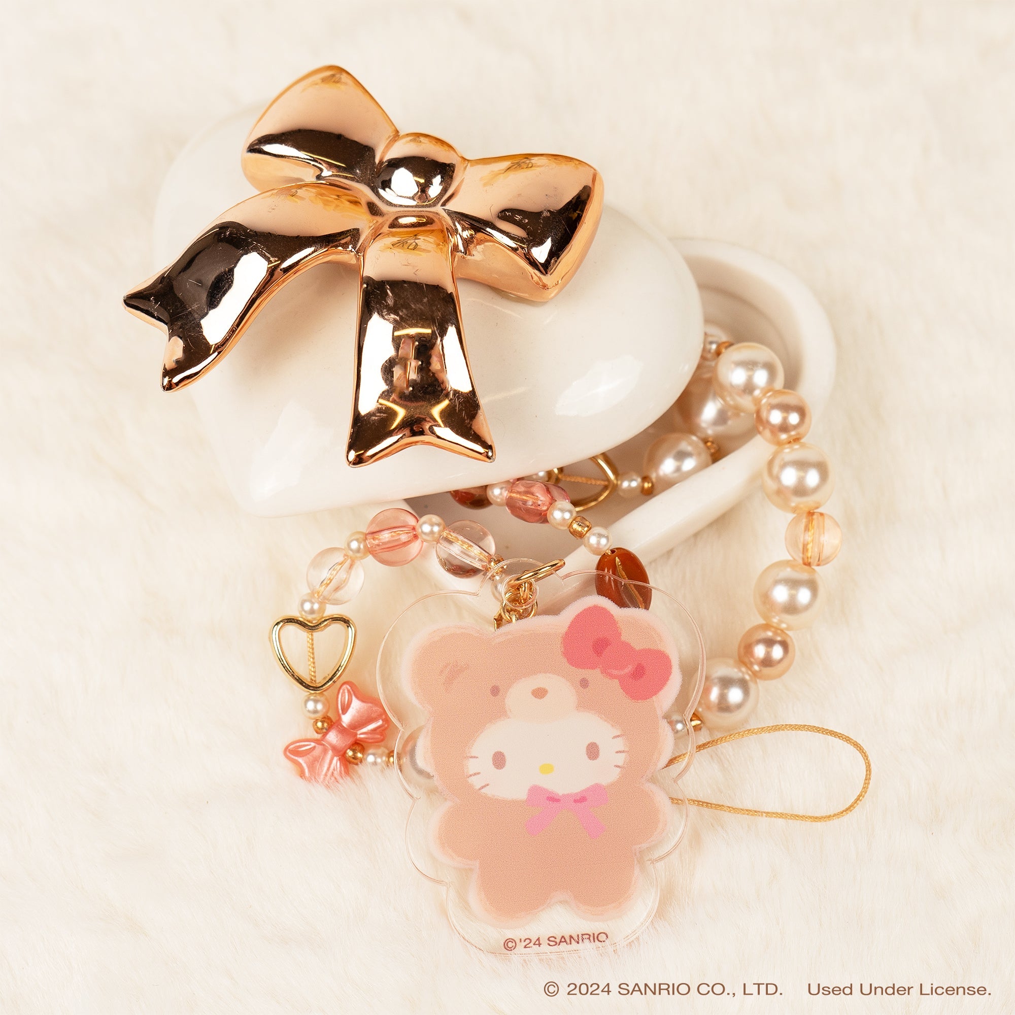 Hello Kitty Latte Bear Beaded Charm Mobile Phone Wrist Strap Accessory Hamee.com - Hamee US   