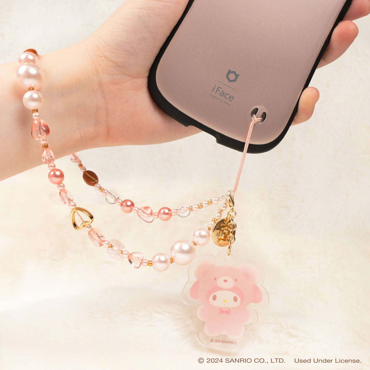 My Melody Latte Bear Beaded Charm Mobile Phone Wrist Strap Accessory Hamee.com - Hamee US   