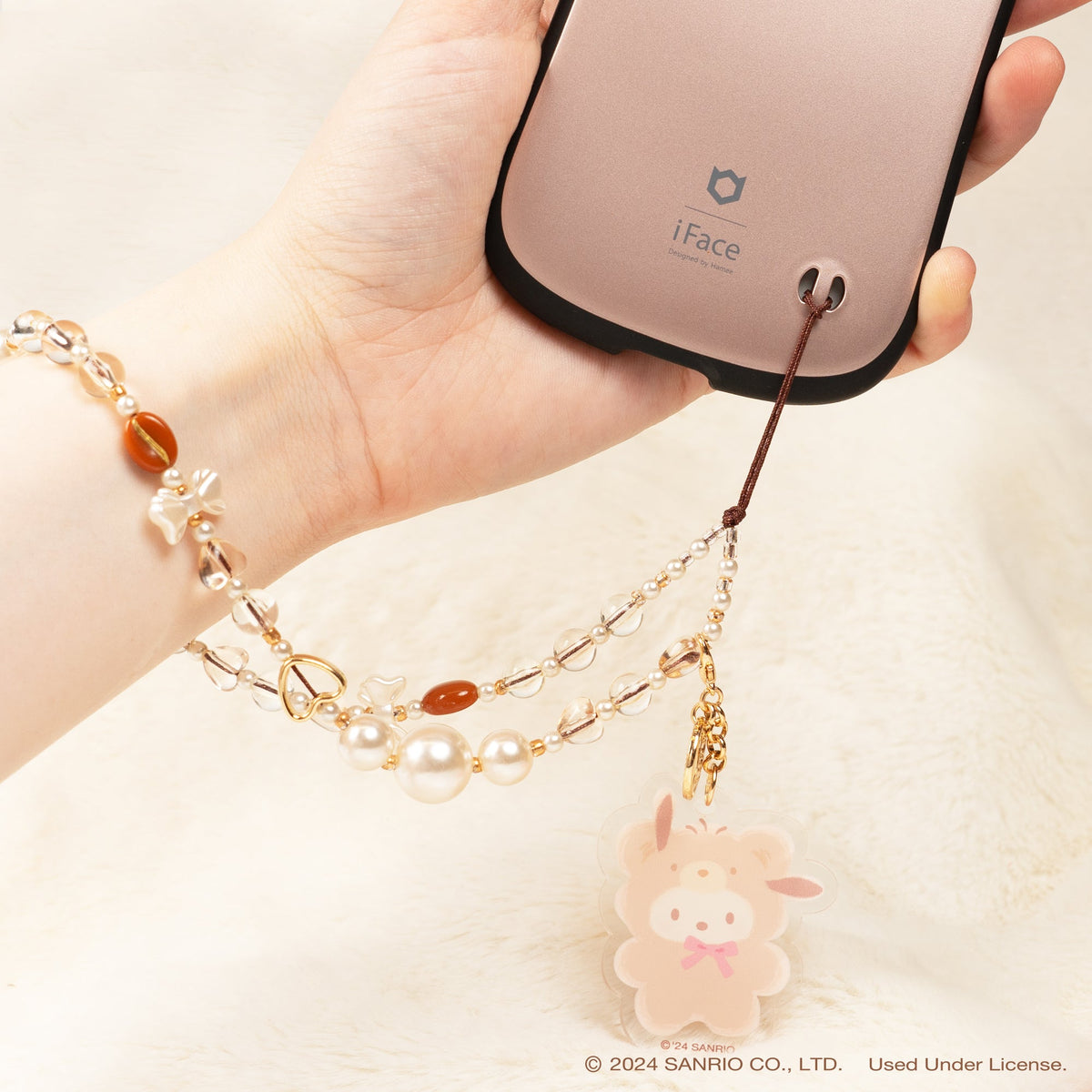 Pochacco Latte Bear Beaded Charm Mobile Phone Wrist Strap Accessory Hamee.com - Hamee US   