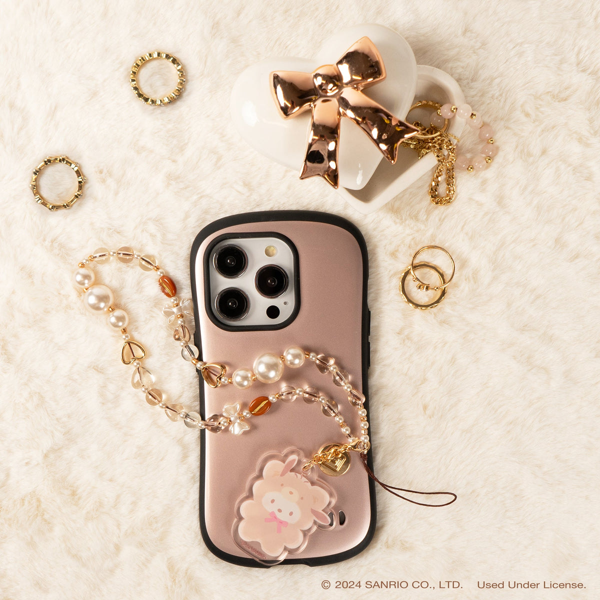 Pochacco Latte Bear Beaded Charm Mobile Phone Wrist Strap Accessory Hamee.com - Hamee US   