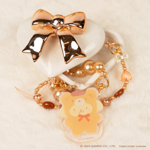 Pompompurin Latte Bear Beaded Charm Mobile Phone Wrist Strap Accessory Hamee.com - Hamee US   