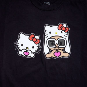 Hello Kitty x Bruno Mars Heart Hands Black Tee Apparel Banbury Capital