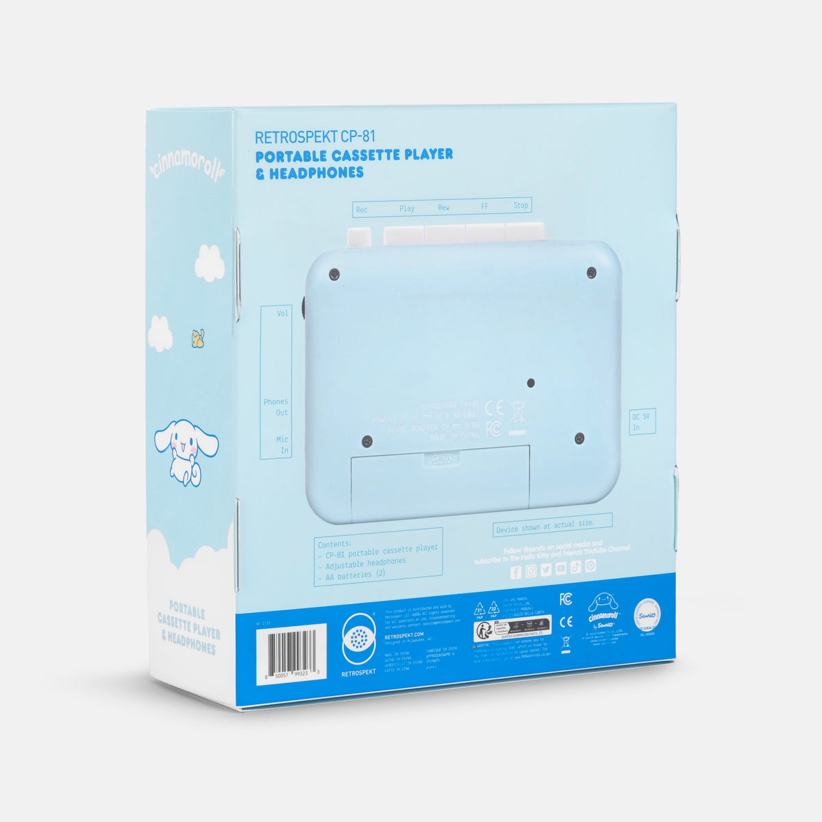 Cinnamoroll Classic CP-81 Portable Cassette Player Electronic RETROSPEKT   