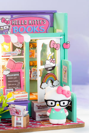 Hello Kitty DIY Miniature Bookstore Toys&Games Hands Craft   