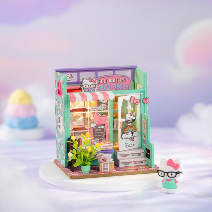 Hello Kitty DIY Miniature Bookstore Toys&amp;Games Hands Craft   