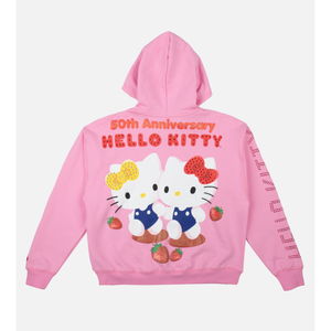 Hello Kitty x Dumbgood Zip Up Hoodie (50th Anniv.) Apparel BIOWORLD   