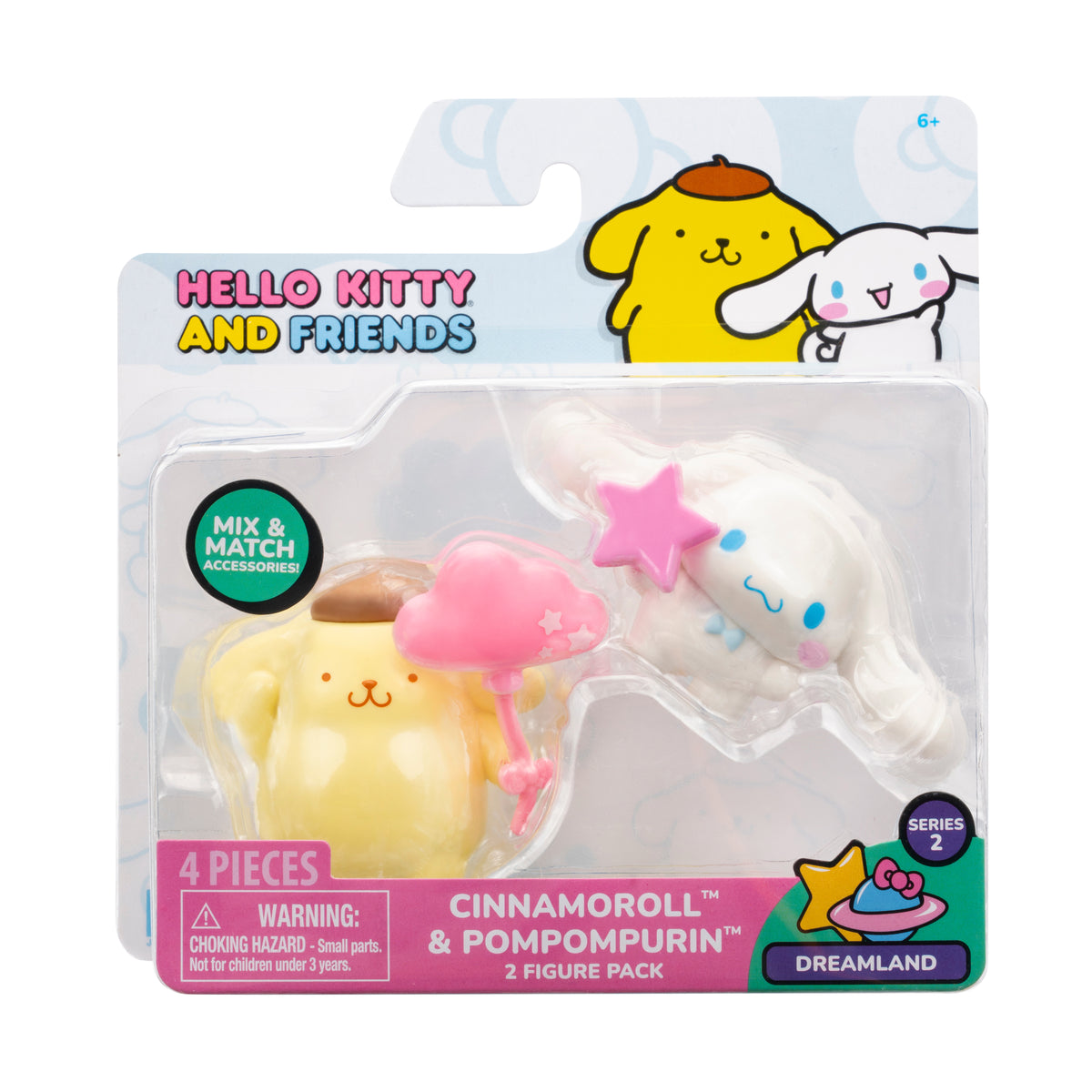 Hello Kitty and Friends 2-pc Figure Pack (Series 2: Dreamland) Toys&amp;Games License 2 Play Toys Multi SET 2 