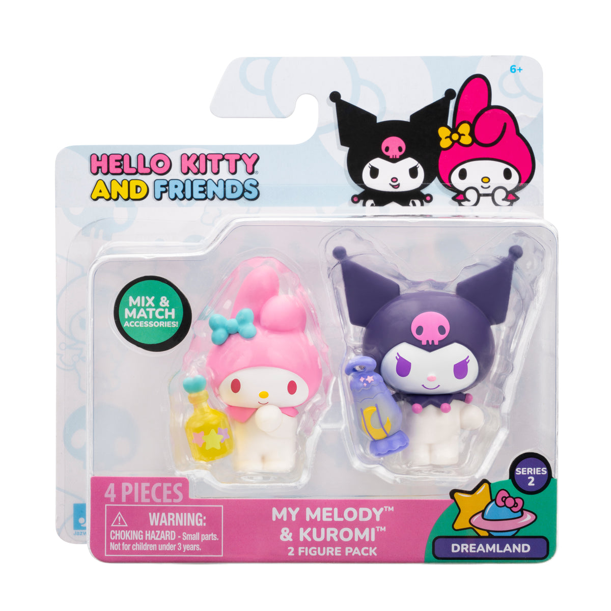 Hello Kitty and Friends 2-pc Figure Pack (Series 2: Dreamland) Toys&amp;Games License 2 Play Toys Multi SET 8 