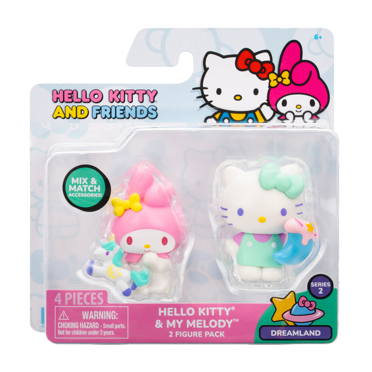 Hello Kitty and Friends 2-pc Figure Pack (Series 2: Dreamland) Toys&amp;Games License 2 Play Toys Multi SET 11 