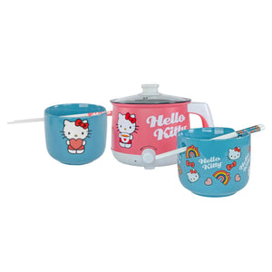 Hello Kitty Hot Pot with Ramen Bowls Set Home Goods Uncanny Brands LLC   