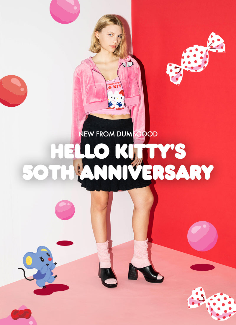 Image of the Hello Kitty x Dumbgood 50th Anniversary Collection. 