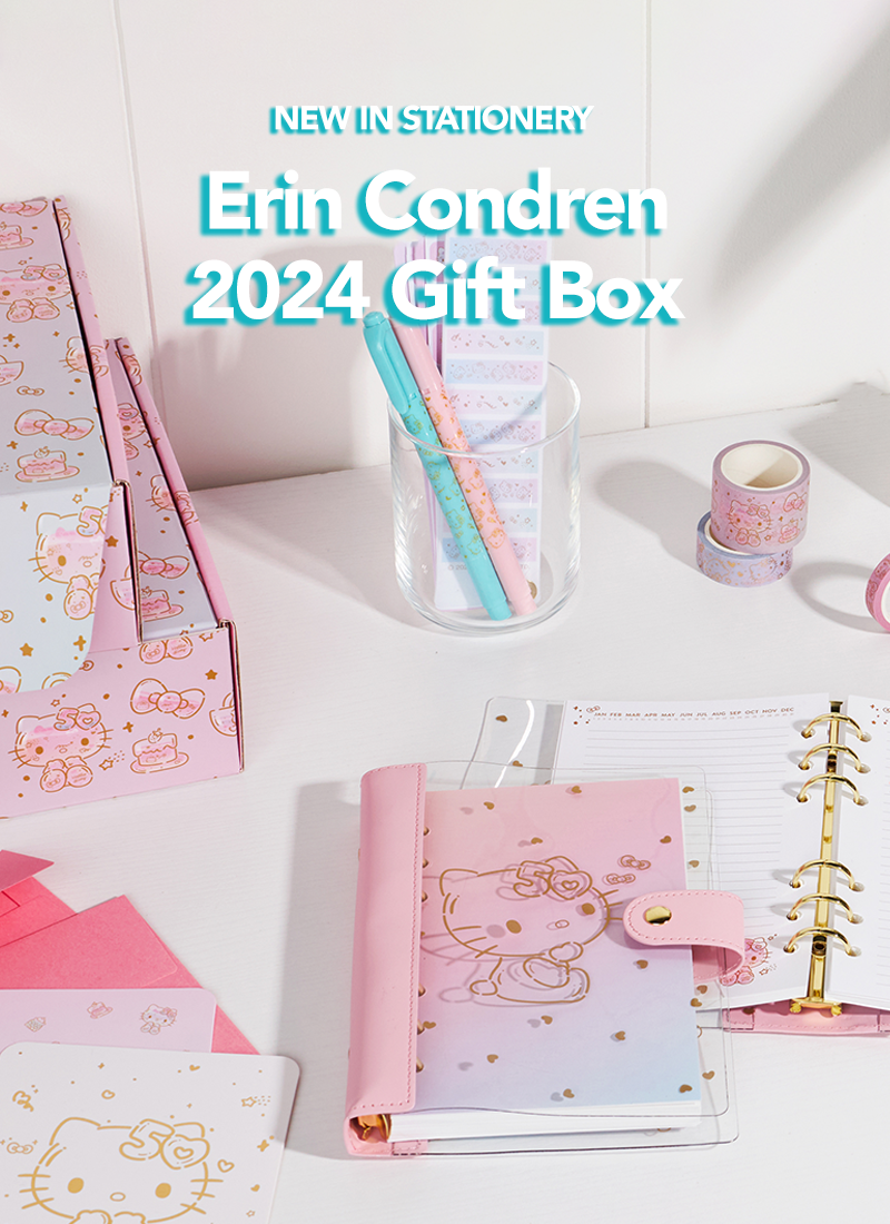 Image of the Hello Kitty x Erin Condren 50th Anniversary 2024 Stationery Gift Box.