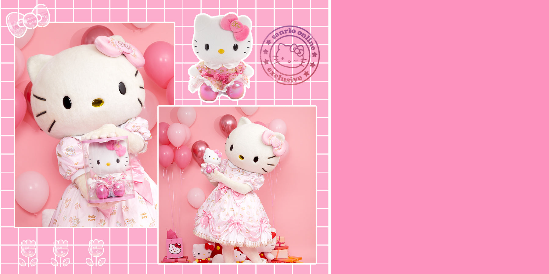 Image of Sanrio Online Exclusive Hello Kitty 50th Anniversary Plush.