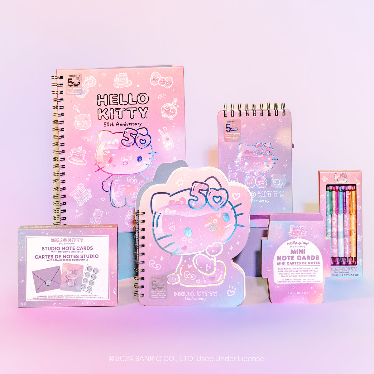 Hello Kitty x Studio Oh! 50th Anniversary Extra-Large Spiral Notebook &amp; Sticker Sheet Stationery Studio Oh!   