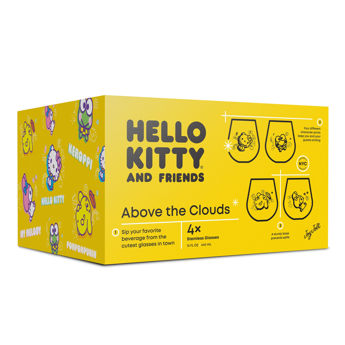 Hello Kitty and Friends Above the Clouds Stemless Glasses (Set of 4) Home Goods JoyJolt   