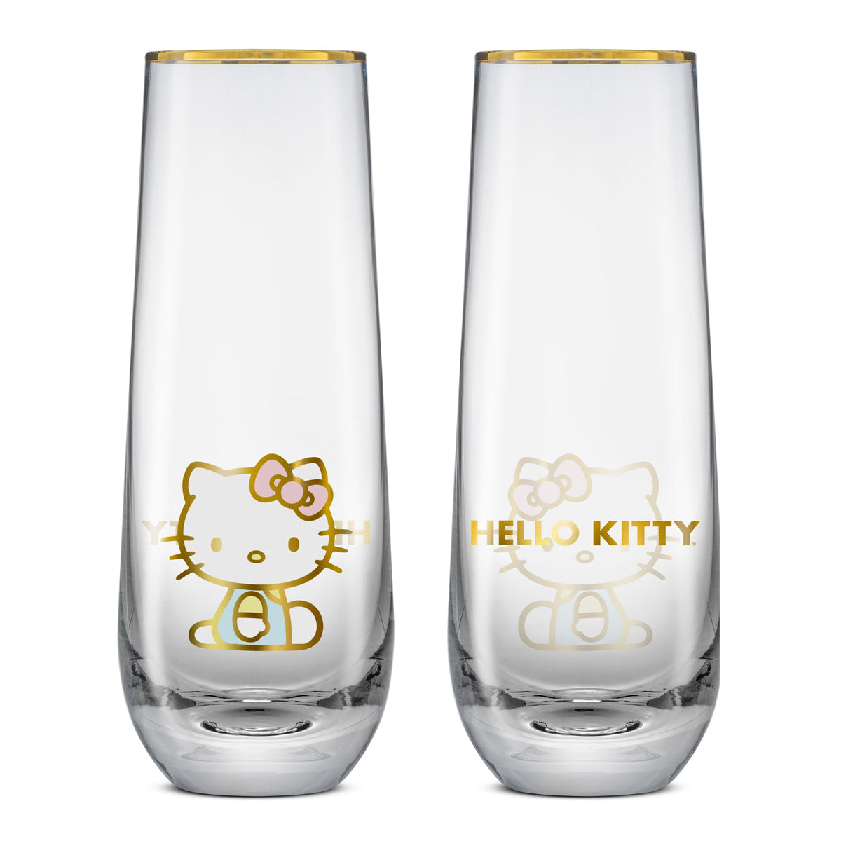 Hello Kitty Stay Gold Stemless Flutes (Set of 4) Home Goods JoyJolt   