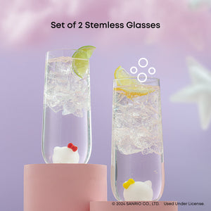 Hello Kitty and Mimmy 3D Icon Tall Drinking Glasses (Set of 2) Home Goods JoyJolt   