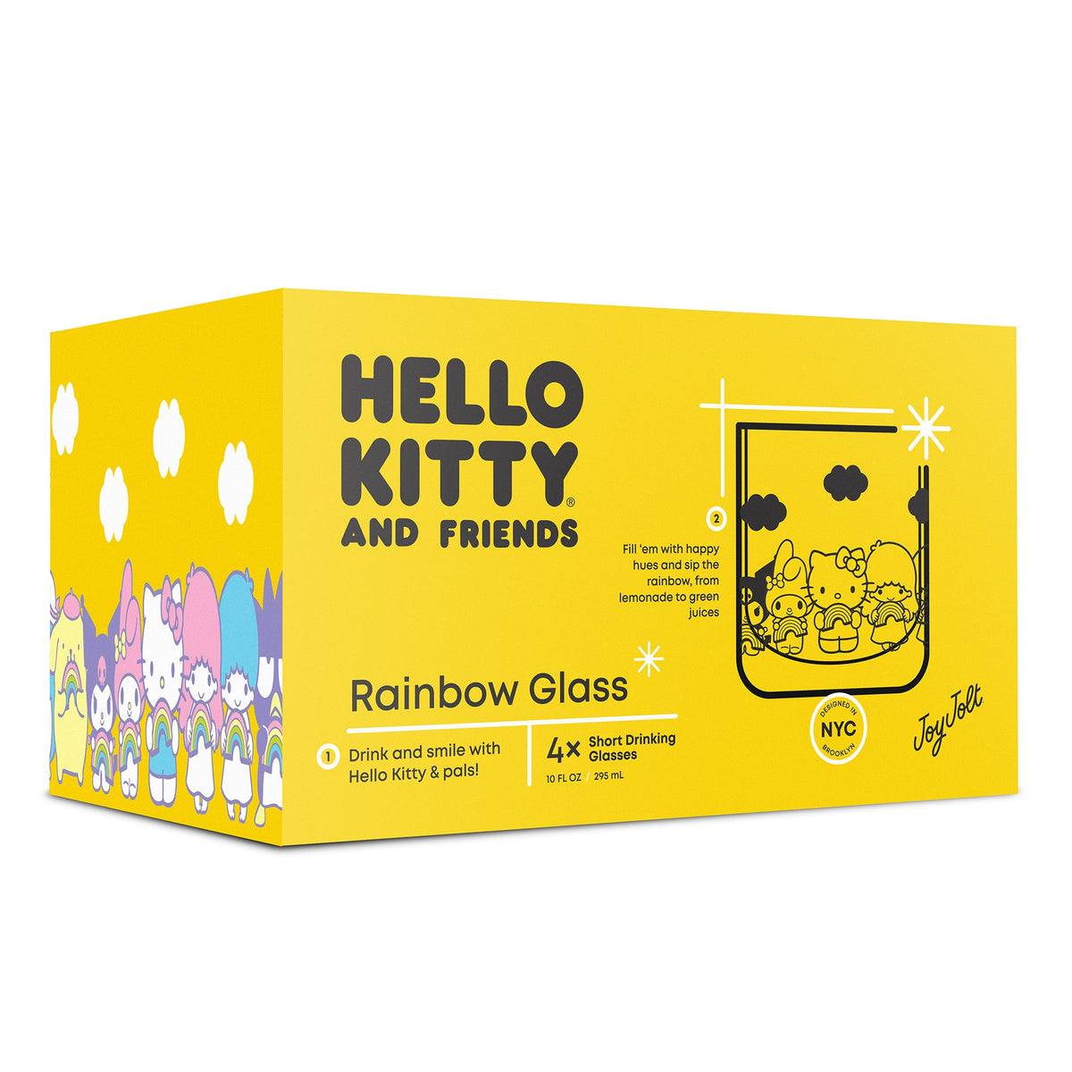 Hello Kitty and Friends Rainbow Short Drinking Glasses (Set of 4) Home Goods JoyJolt   