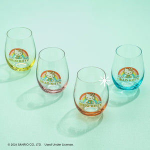 Hello Kitty Sweet Rainbow Stemless Glasses (Set of 4) Home Goods JoyJolt   