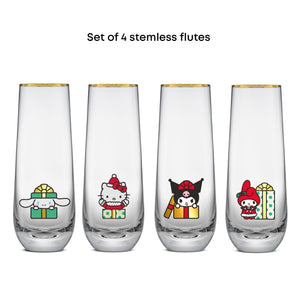 Hello Kitty® and Friends Holiday Stemless Flutes JoyJolt