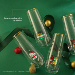 Hello Kitty® and Friends Holiday Stemless Flutes JoyJolt