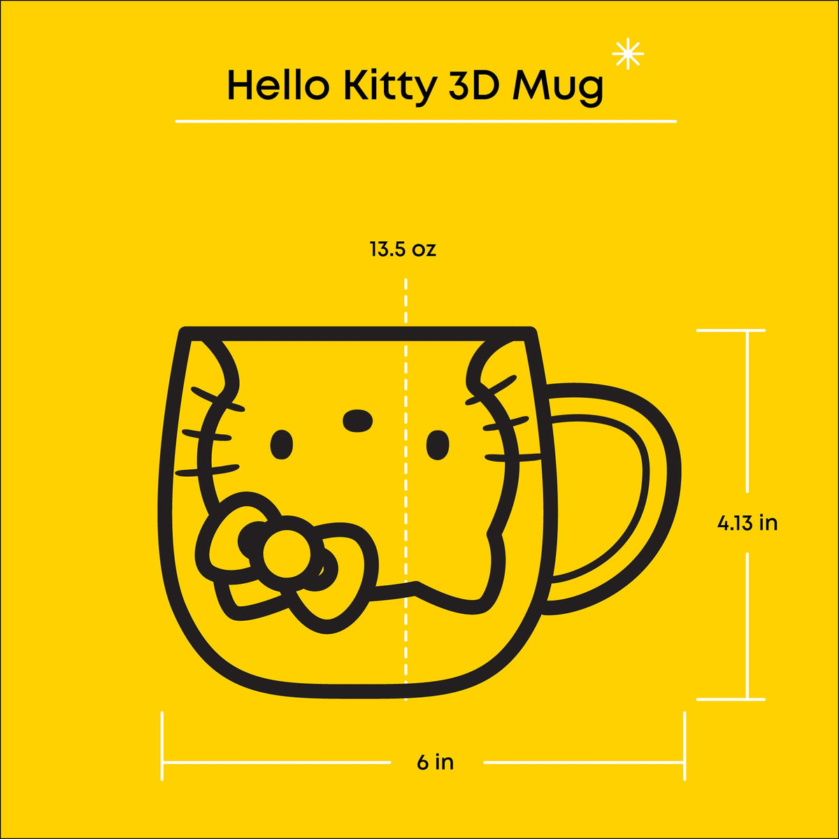 Hello Kitty 50th Anniversary Limited Edition 3D Double Wall Glass Mug Home Goods JoyJolt   