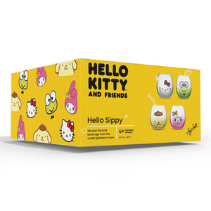 Hello Kitty and Friends Hello Sippy Stemless Glasses (Set of 4) Home Goods JoyJolt   