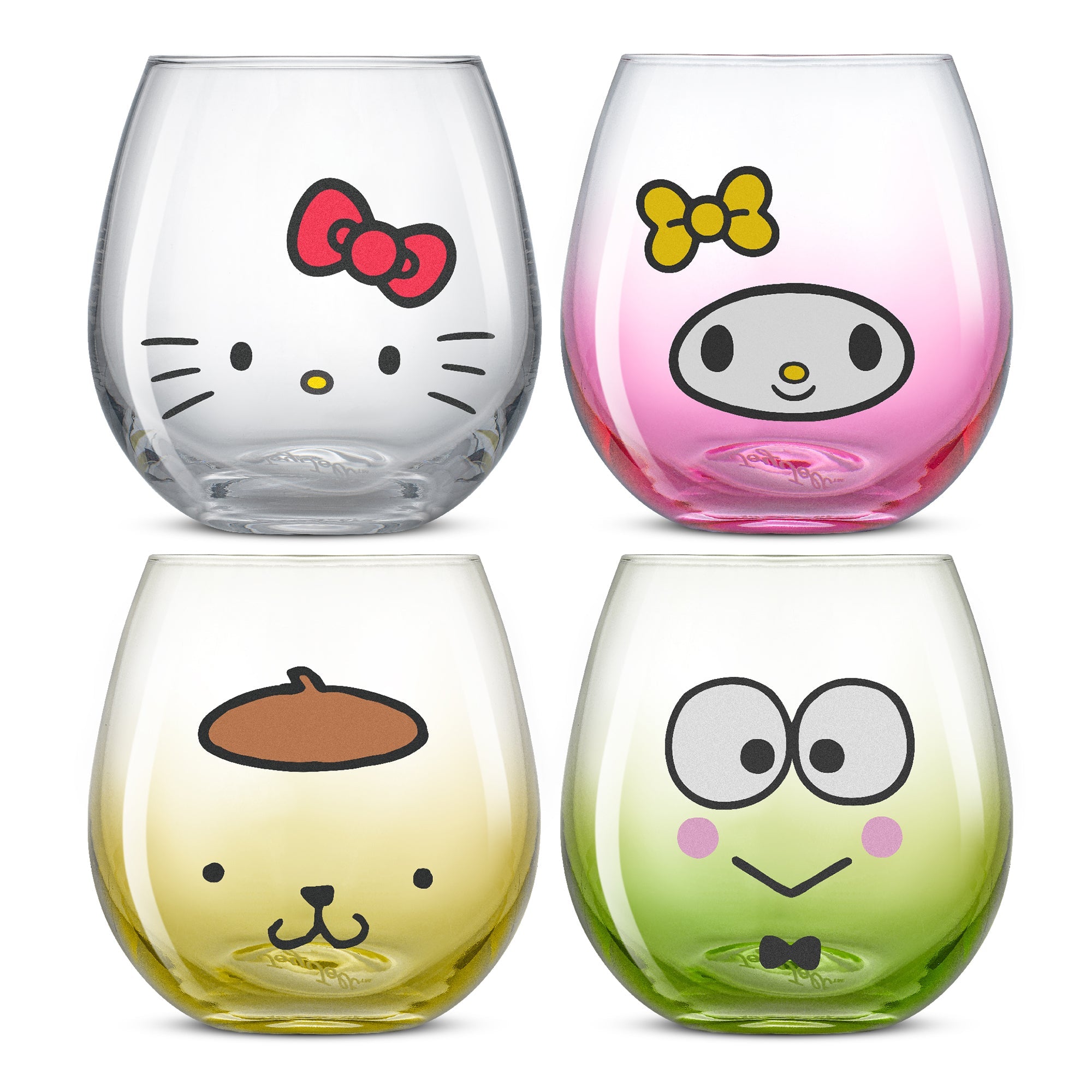 Hello Kitty and Friends Hello Sippy Stemless Glasses (Set of 4) Home Goods JoyJolt   