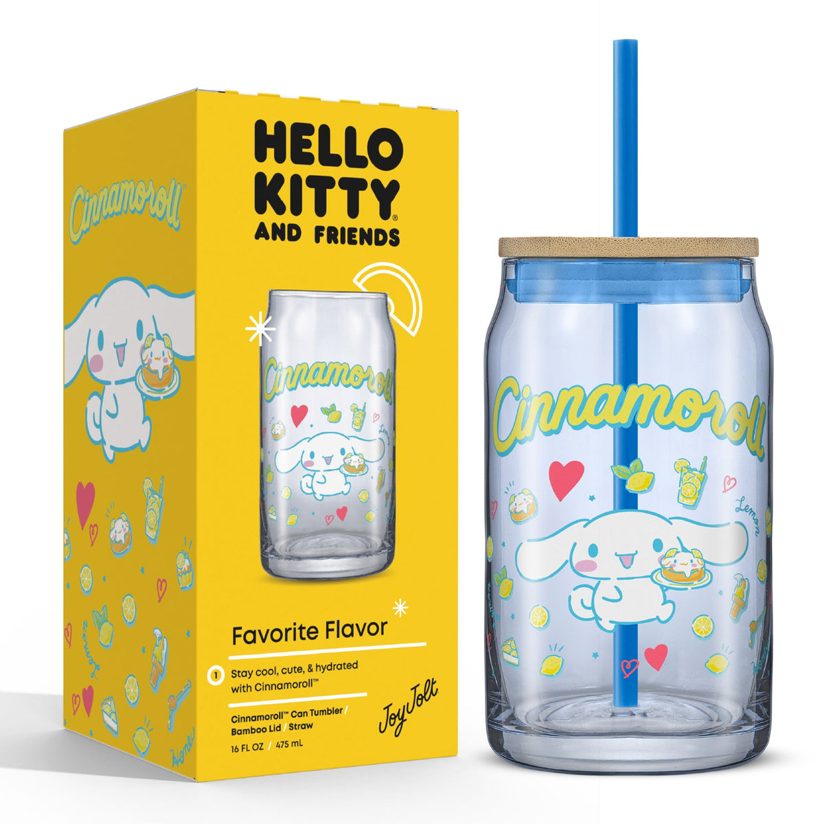 Cinnamoroll Favorite Flavor Lidded Glass Tumbler Home Goods JoyJolt   