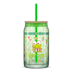 Keroppi Favorite Flavor Lidded Glass Tumbler Home Goods JoyJolt   