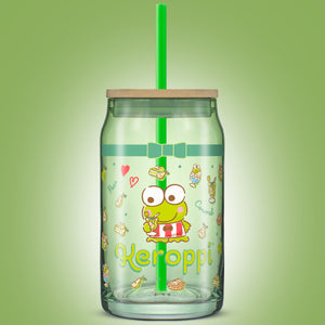 Keroppi Favorite Flavor Lidded Glass Tumbler Home Goods JoyJolt   