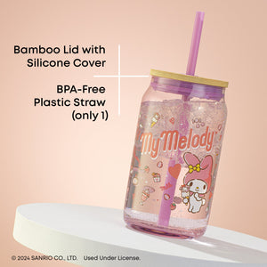 My Melody Favorite Flavor Lidded Glass Tumbler Home Goods JoyJolt   